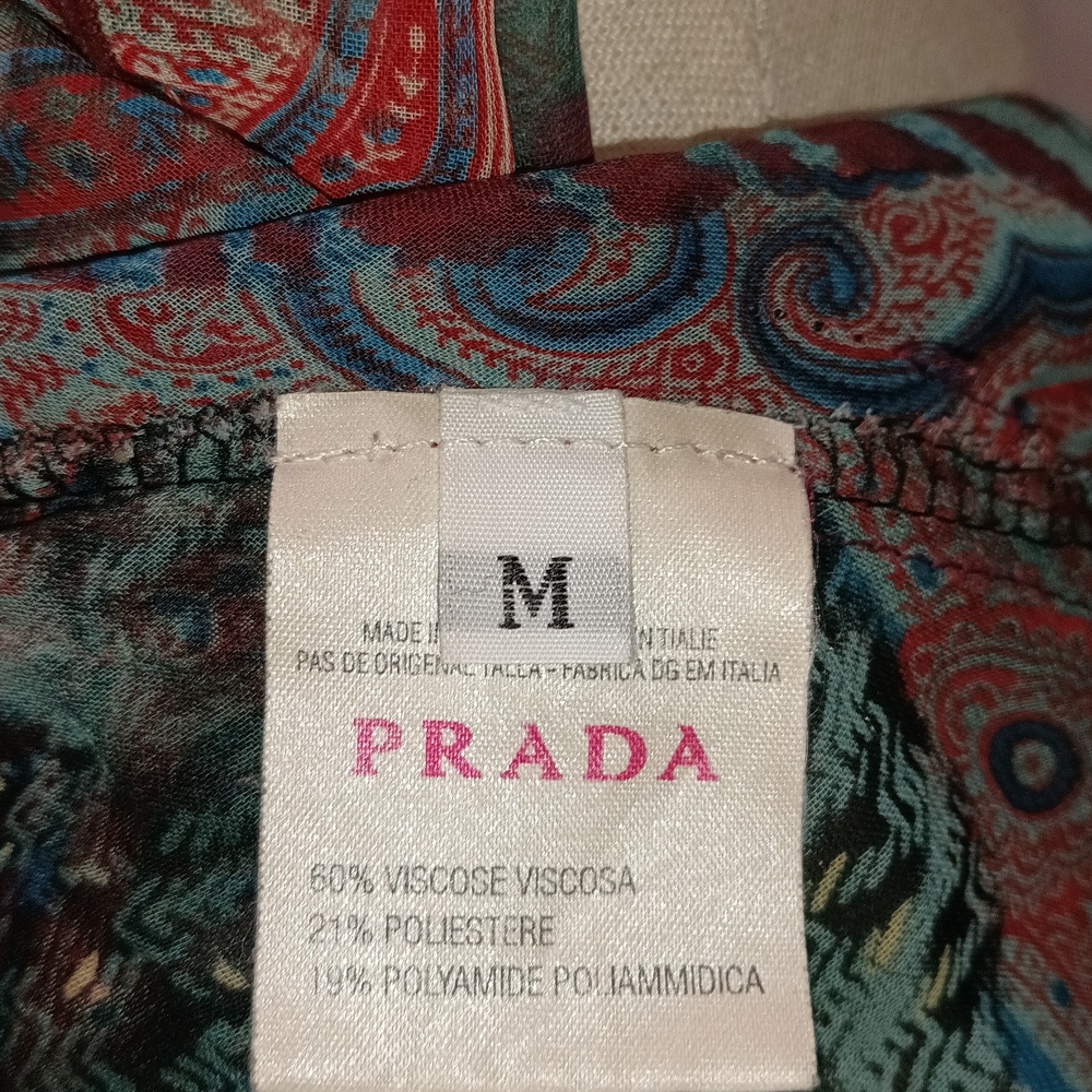 Vintage Prada Sheer Paisley Flutter-Sleeve Mini Dress/Top - Picture 6 of 6